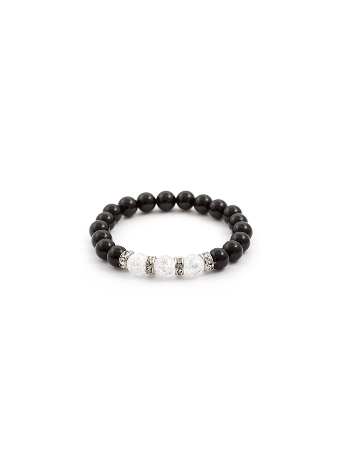 Agato Bracciale di perline in onice e cristallo MINK51/17 donna