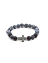 Agato Bracciale con perline di agata ed ematite MINK53 - Lunghezza: 19 cm donna