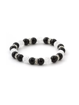 Agato Bracciale di perline in onice e cristallo MINK74/18 donna