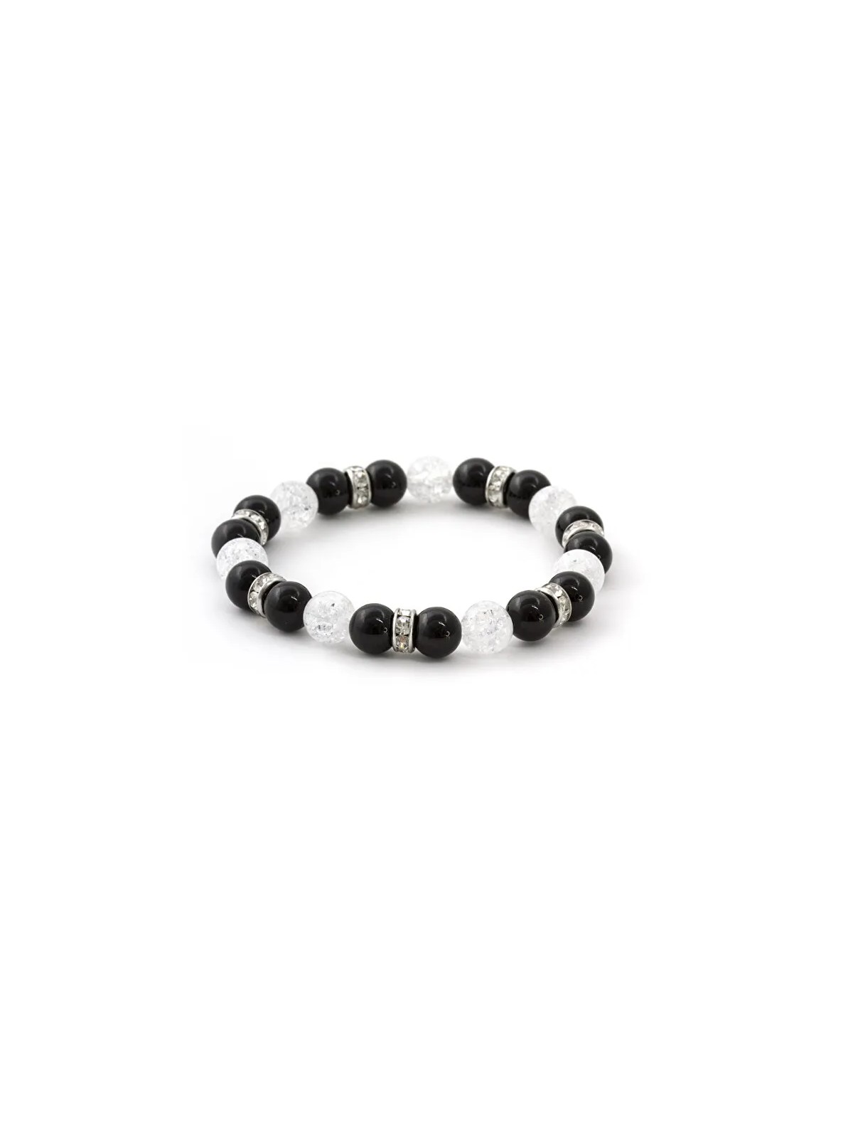 Agato Bracciale di perline in onice e cristallo MINK74/18 donna