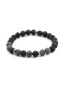 Agato Bracciale con perline in pietra lavaca MINK77/17 - Lunghezza: 19 cm donna