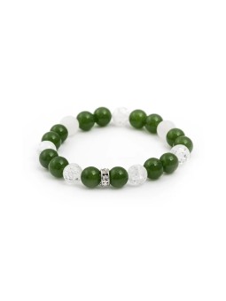 Agato Bracciale in giada malese e perline di cristallo MINK84/17 donna