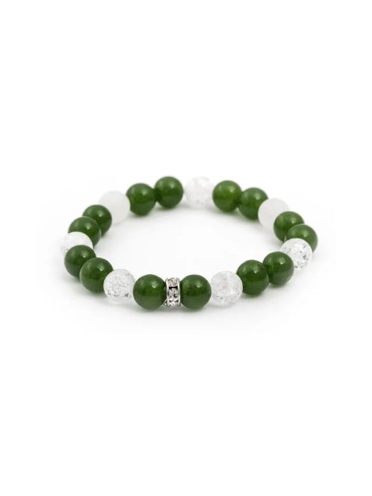 Agato Bracciale in giada malese e perline di cristallo MINK84/17 donna