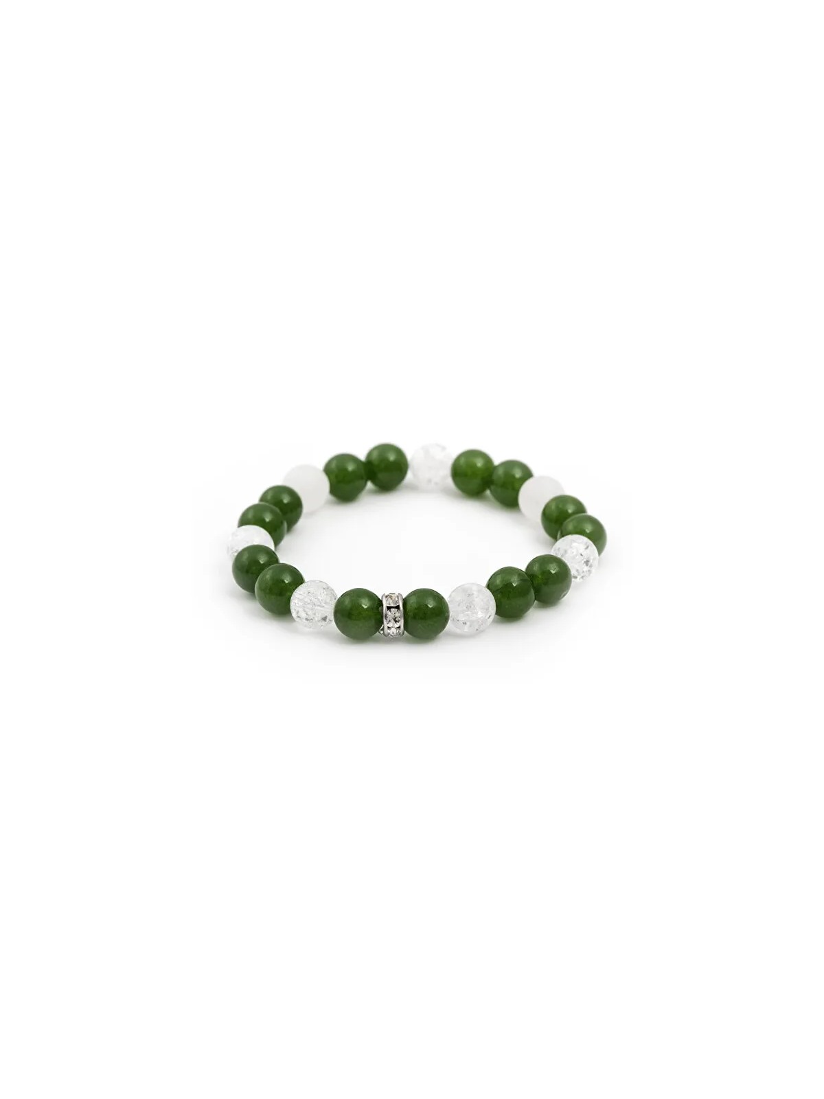 Agato Bracciale in giada malese e perline di cristallo MINK84/17 donna