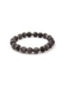 Agato Bracciale con perline di giada grigia MINK87 - Lunghezza: 19 cm donna