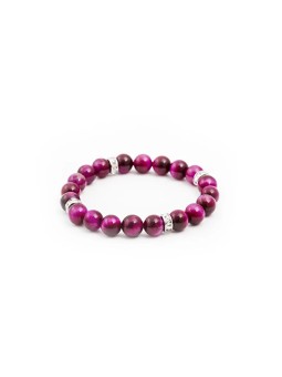 Agato Bracciale di perline in occhio di tigre viola MINK92/17 donna
