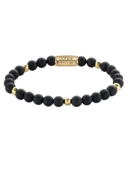Rebel&Rose Bracciale con perline Madonna nero opaco RR-60078-G - Dimensioni: 19 cm - L donna