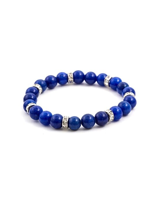Agato Bracciale con perline di giada blu MINK71/18 donna