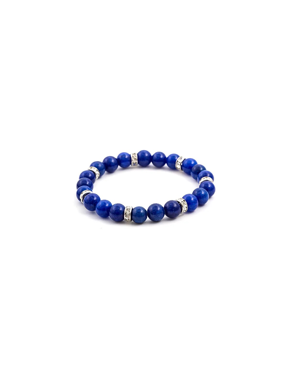Agato Bracciale con perline di giada blu MINK71/18 donna