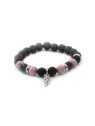 Agato Bracciale di perline in pietra lavaca, howlite e agata MINK98/17 donna