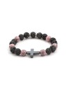 Agato Bracciale di perline in pietra lavaca, howlite ed ematite MINK78/17 donna
