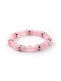 Agato Bracciale con perline di giada rosa MINK33/17 donna