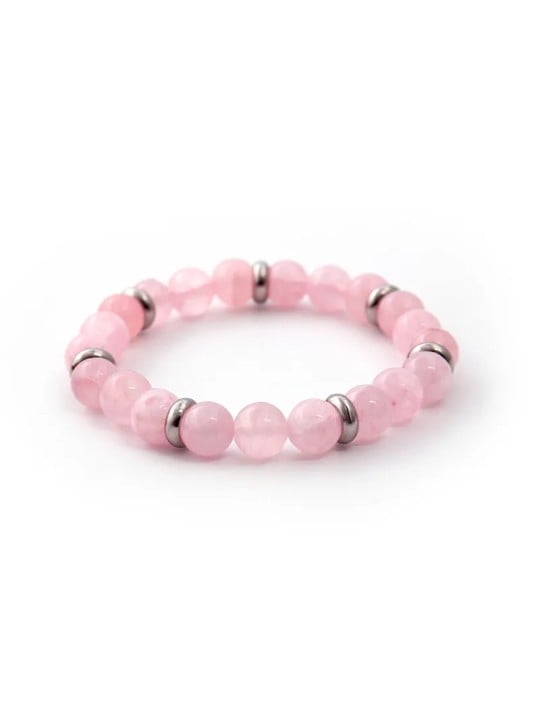 Agato Bracciale con perline di giada rosa MINK33/17 donna
