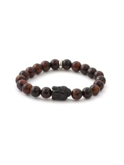 Agato Bracciale con perline di occhio di tigre MINK114 - Lunghezza: 17 cm donna