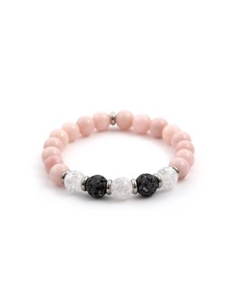 Bracciale Agato in pietra lavica, giada e cristallo MINK35/17 donna