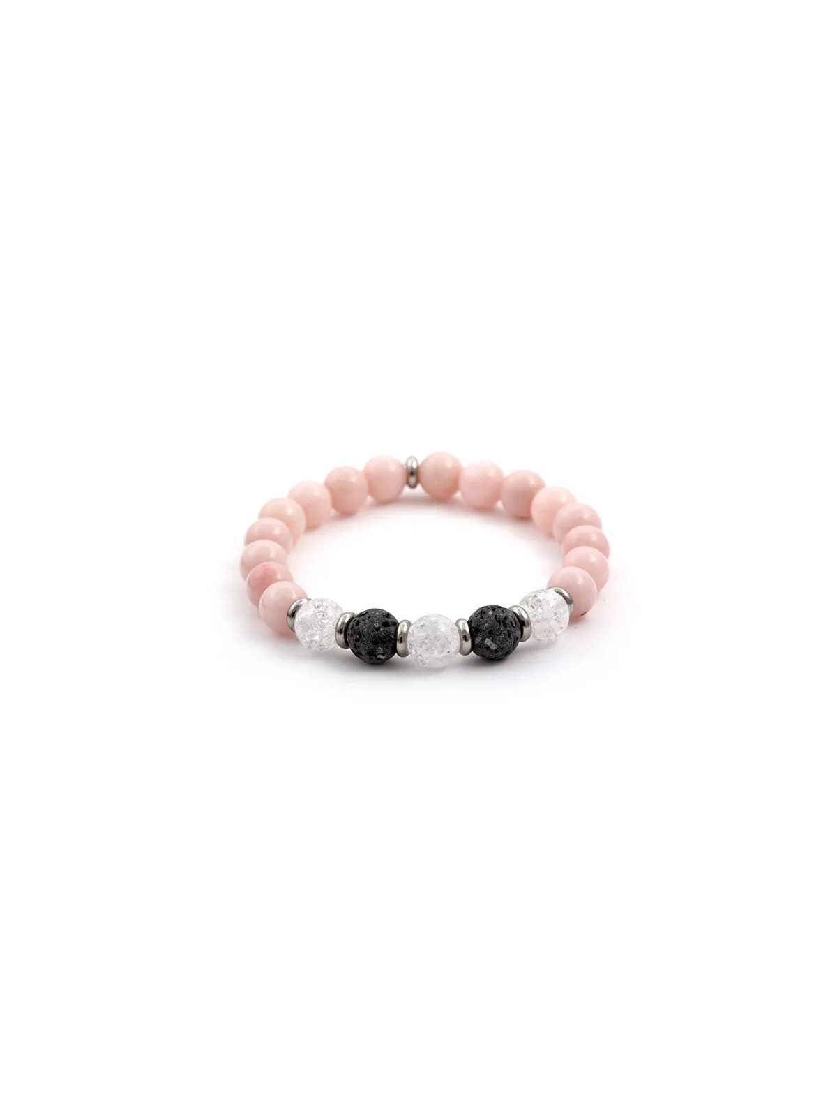 Bracciale Agato in pietra lavica, giada e cristallo MINK35/17 donna