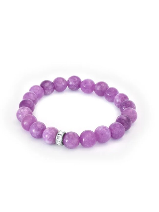 Bracciale con perline di giadeite e agato MINK132/17 donna