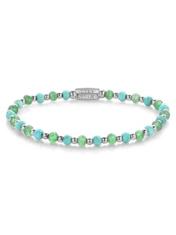 Rebel&Rose Bracciale con perline Blue Green Adventure RR-40144-S - Lunghezza: 16.5 cm donna