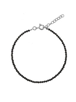 AGAIN Jewelry Bracciale con perline di spinello nero AJKNR010 donna