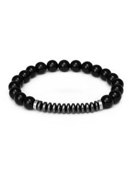 Agato Bracciale con perline di onice ed ematite MINK145/20 donna