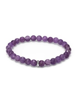 Agato Bracciale con perline di ametista MINK153/17 donna