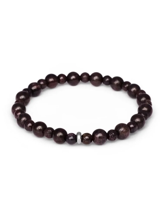 Agato Bracciale con perline di granato MINK155/17 donna