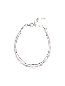 Alisia Bracciale doppio in argento e oro rosa AL3054-Argento-QuarzoRosa donna