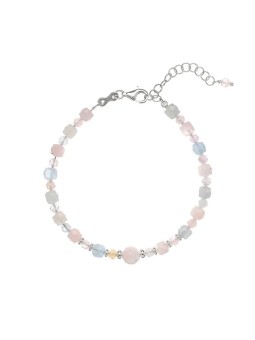 Alisia Bracciale con perline di morganite giocoso AL3769-Argento donna