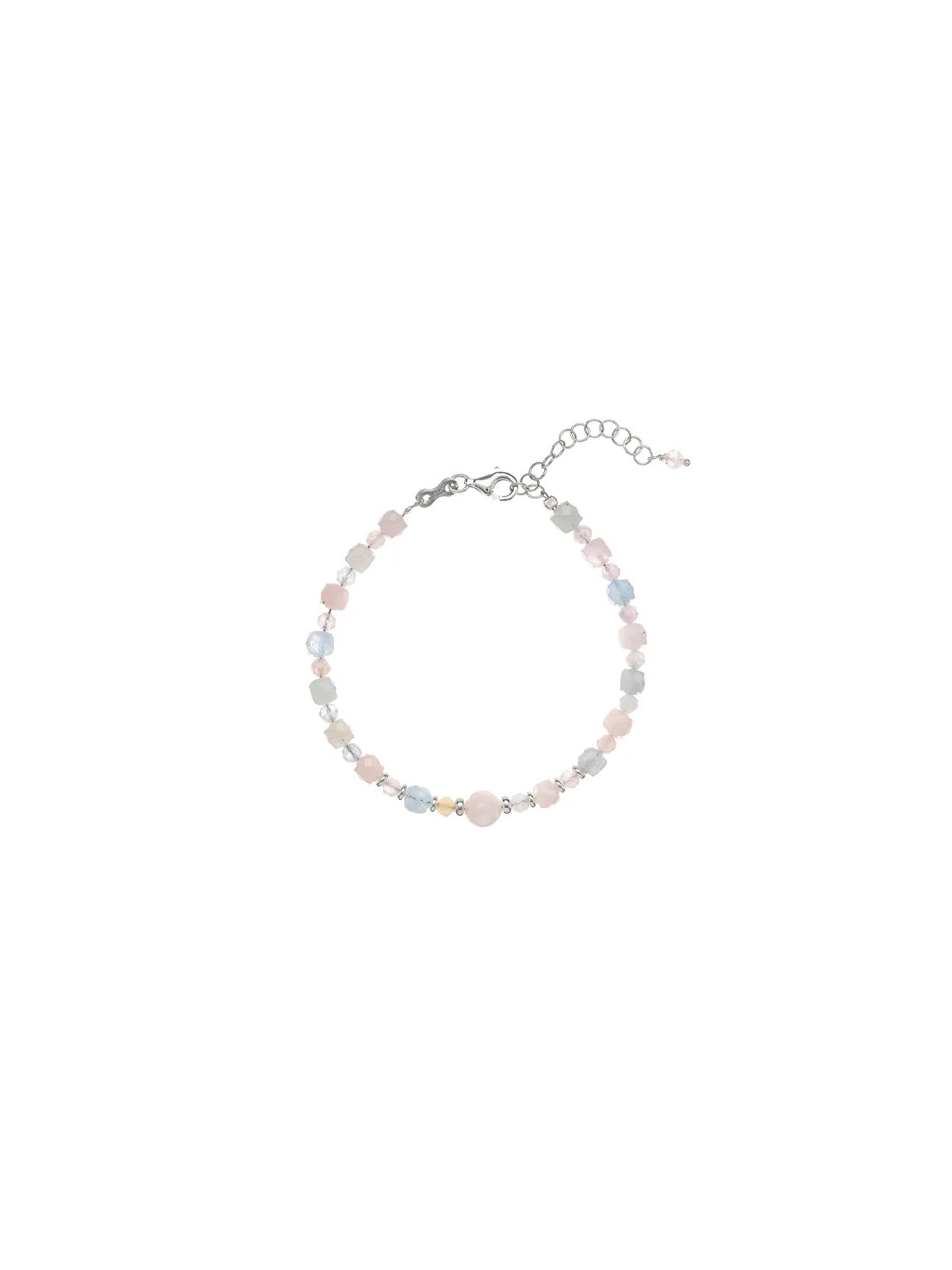 Alisia Bracciale con perline di morganite giocoso AL3769-Argento donna