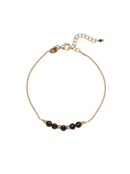 Alisia Bracciale moda placcato oro con perle di spinello nero AL4898-Oro-Spinello donna