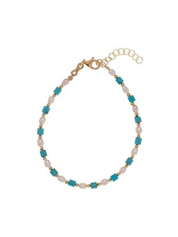 Alisia Bracciale placcato oro con turchese e perle AL4534-Oro donna