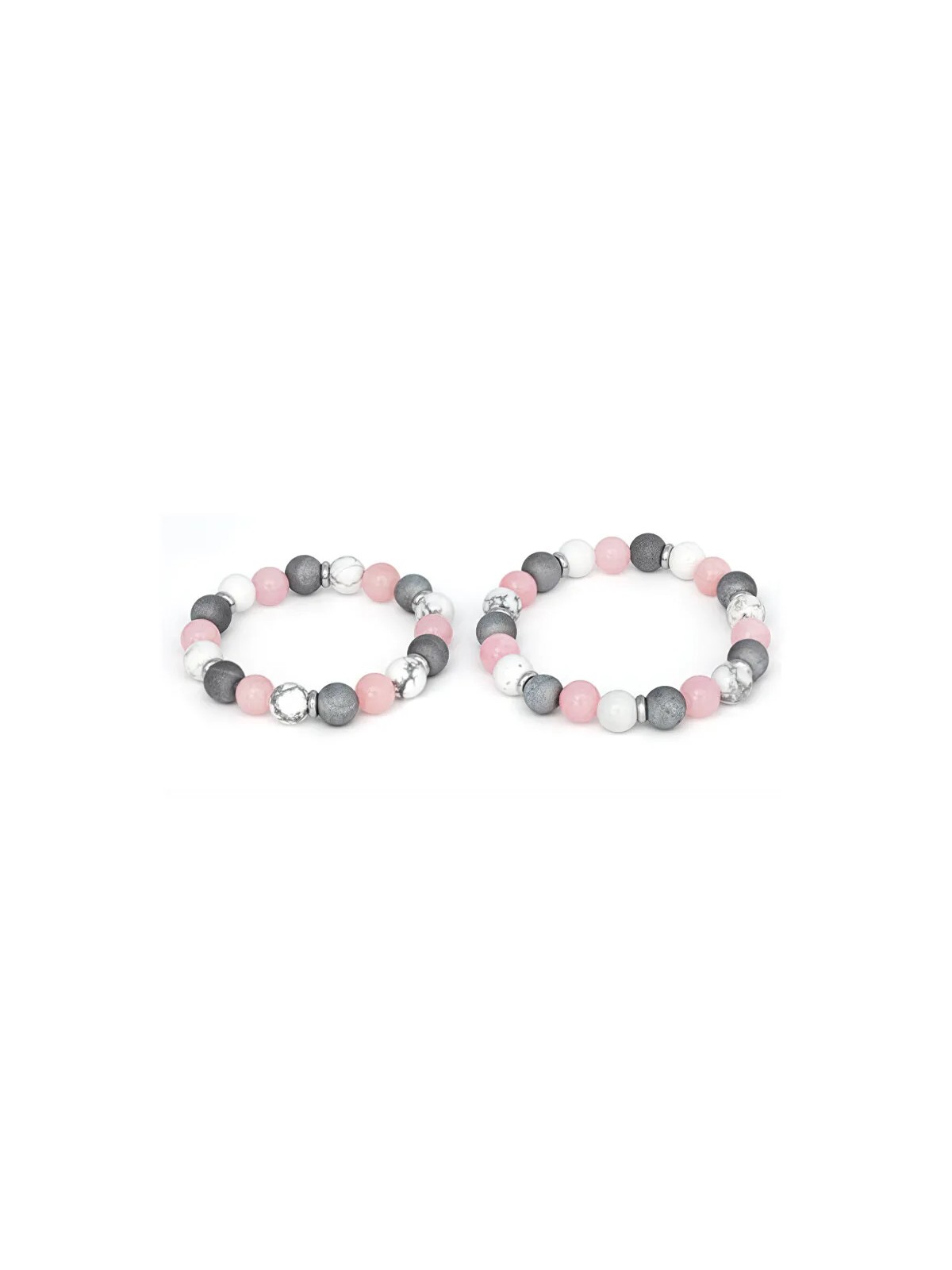 Agato Bracciale minerale per mamma e figlia MINK34/SET (giadeite, howlite, agate) donna
