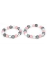 Agato Bracciale minerale per mamma e figlia MINK34/SET (giadeite, howlite, agate) donna