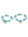 Agato Bracciale minerale per mamma e figlia MINK46/SET (giadeite, howlite, agata, amazonite) donna