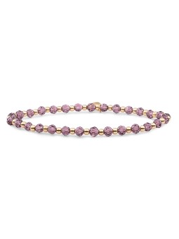 Sparkling Bracciale con perline in oro rosa viola SBG-GEM59-3MM-MIX donna