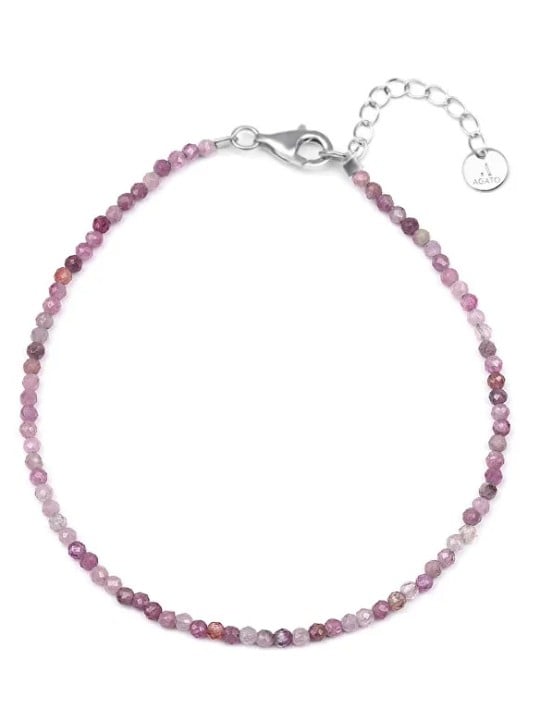 Agato Bracciale minerale con perle di rubino rosa POL-B12/21L donna