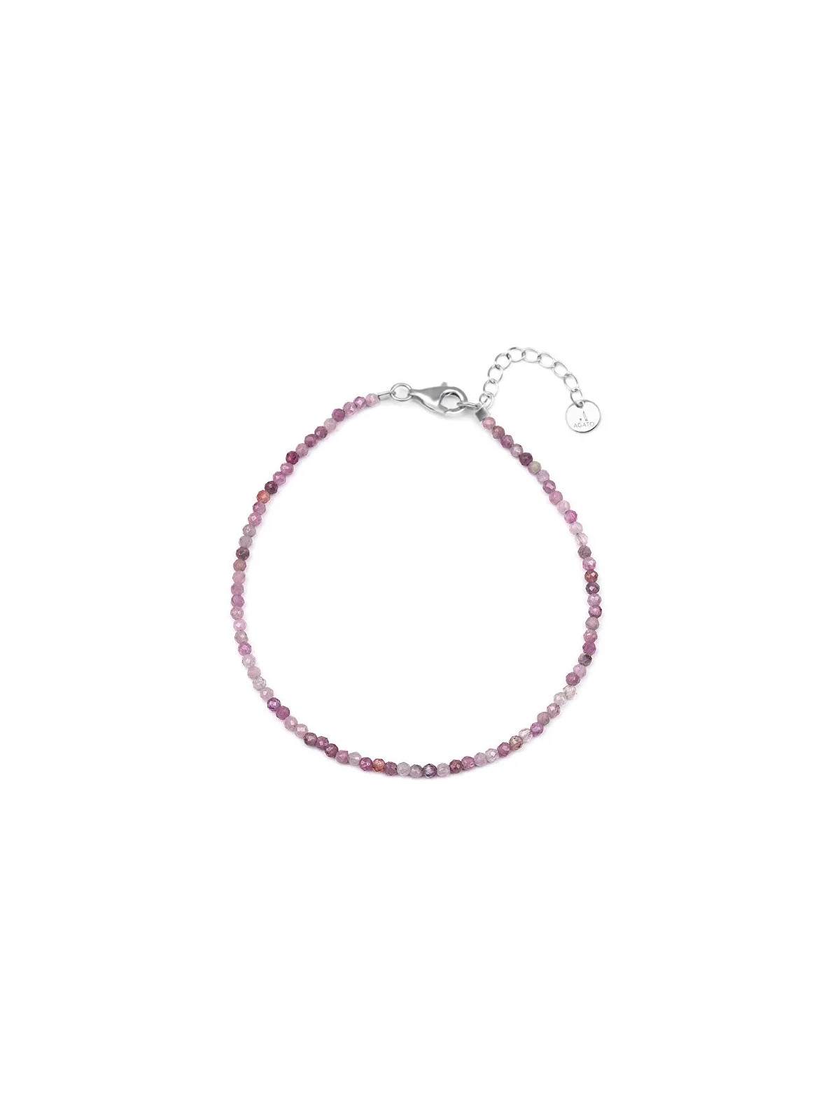 Agato Bracciale minerale con perle di rubino rosa POL-B12/21L donna