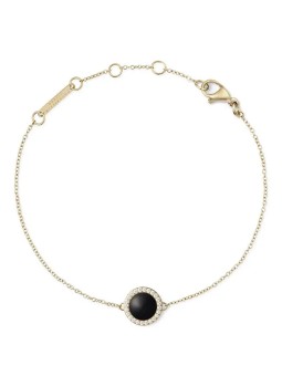 Daniel Wellington Delicate bracciale placcato oro con agata nera e cristalli DW00401426 donna