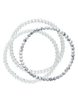Evolution Group Elegante set di bracciali con perline 43043.3 bianchi donna