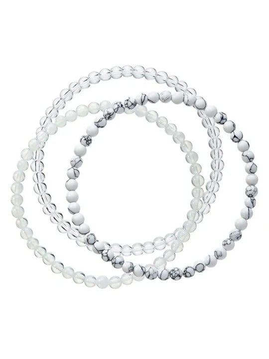 Evolution Group Elegante set di bracciali con perline 43043.3 bianchi donna