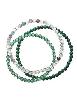 Evolution Group Set di braccialetti con perline minerali 43043.3 verde donna