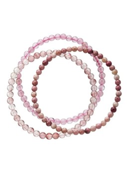 Evolution Group Elegante set di bracciali in pietre minerali 43043.3 rosa donna