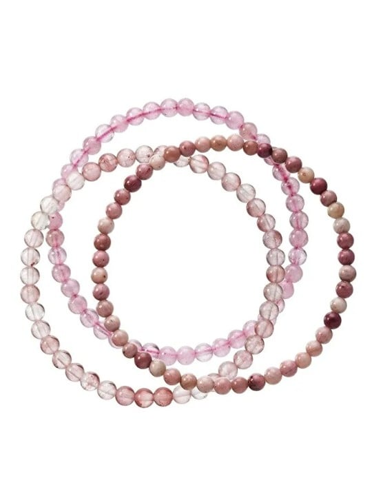 Evolution Group Elegante set di bracciali in pietre minerali 43043.3 rosa donna