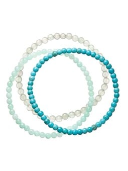 Evolution Group Affascinante set di bracciali in pietra minerale 43043.3 turchese donna