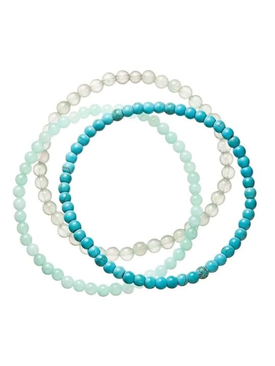 Evolution Group Affascinante set di bracciali in pietra minerale 43043.3 turchese donna