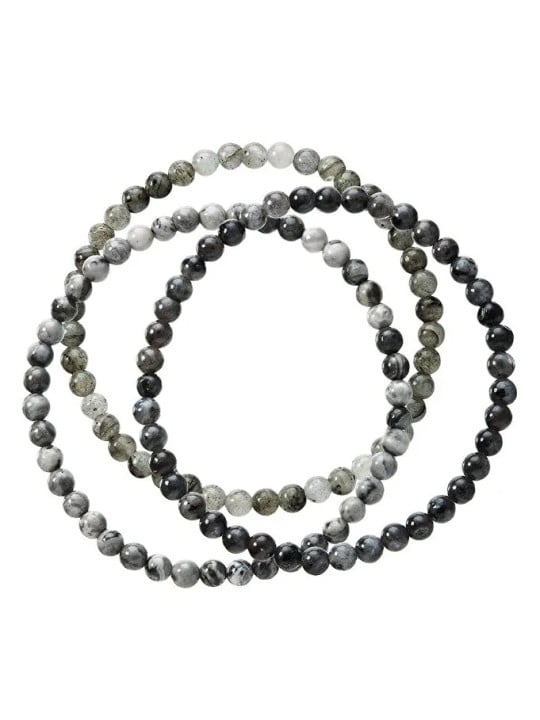 Evolution Group Set di bracciali con perline in pietre minerali 43043.3 nero donna