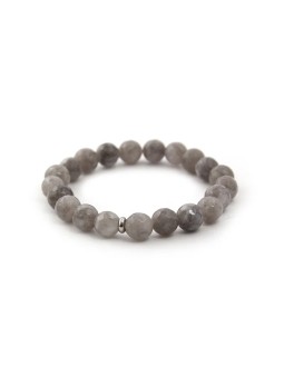 Agato Bracciale con perline di giada grigia MINK102/17 donna