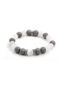 Agato Bracciale con perline di giadeite e drusa di agata MINK75/17 donna