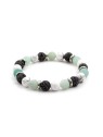 Agato Bracciale con perline in amazzonite, pietra lavica e howlite MINK36 - Lunghezza: 17 cm donna