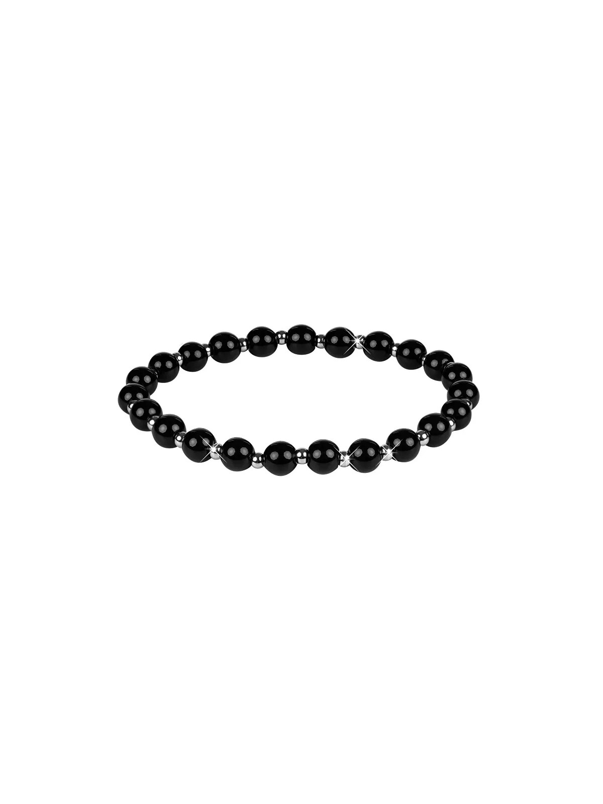 Troli Bracciale perline onice - Lunghezza: 20 cm unisex